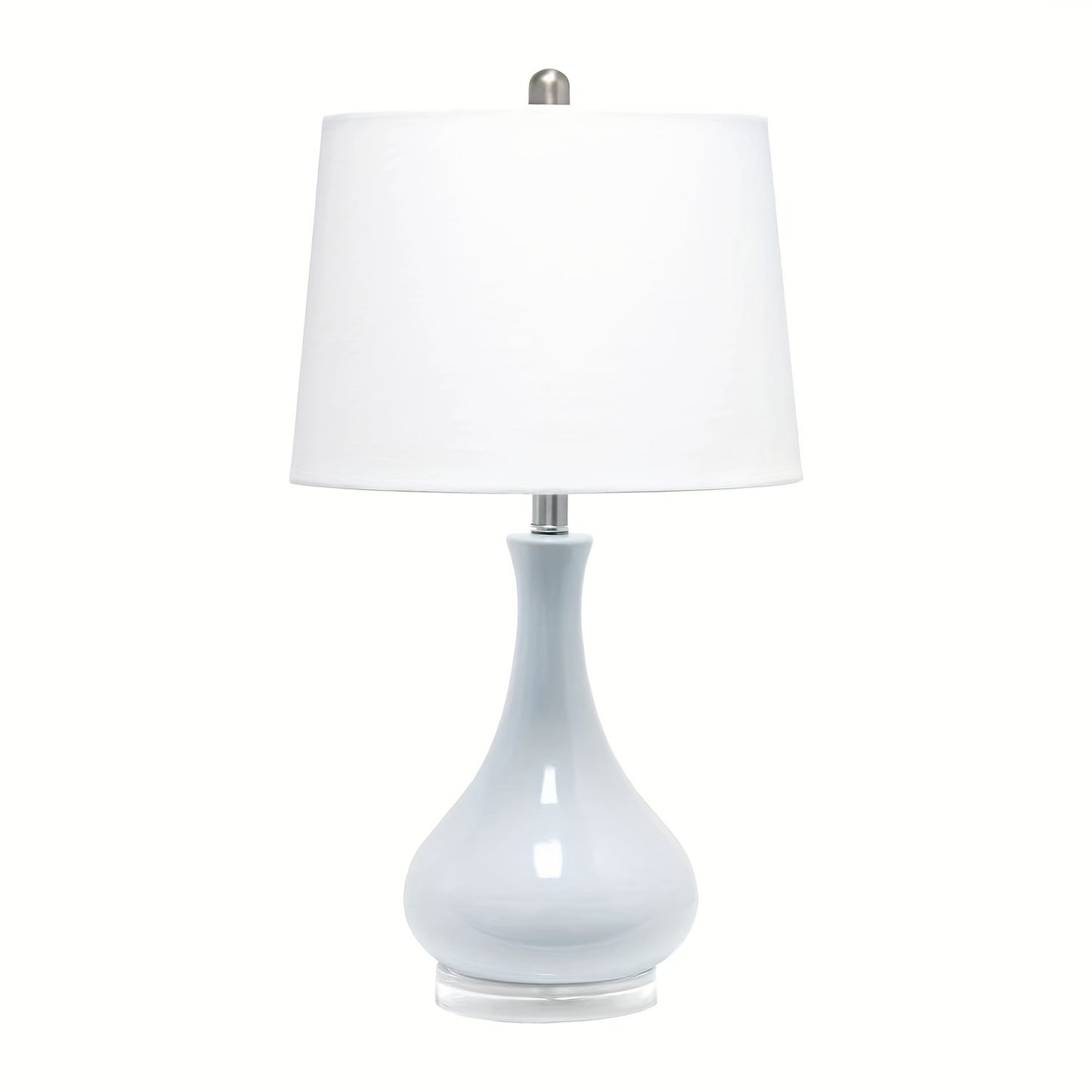 Porcelain Table Lamp with Off-White Linen Lampshade, Ceramic Vase Base, 14 x 24.6 Inch, 5 Colors