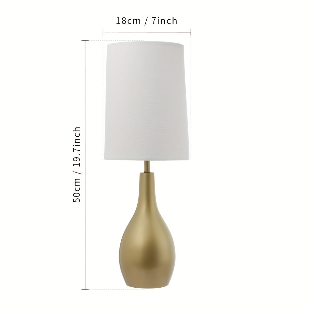 Steel Table Lamp with Off-White Linen Lampshade, 7 x 20 Inch, 2 Colors