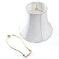 White Bell Scalloped Lamp Shade, Imperial Lampshade Replacement, Brass Spider, 3 Size